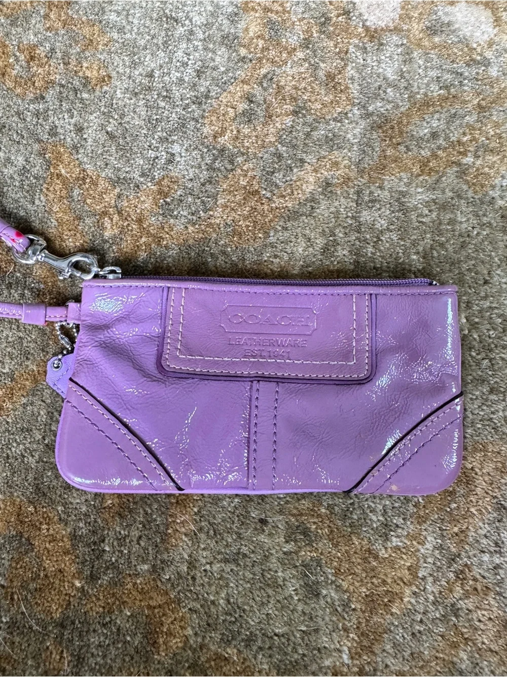 Y2K Coach Glossy Lilac Patent Leather Wristlet
